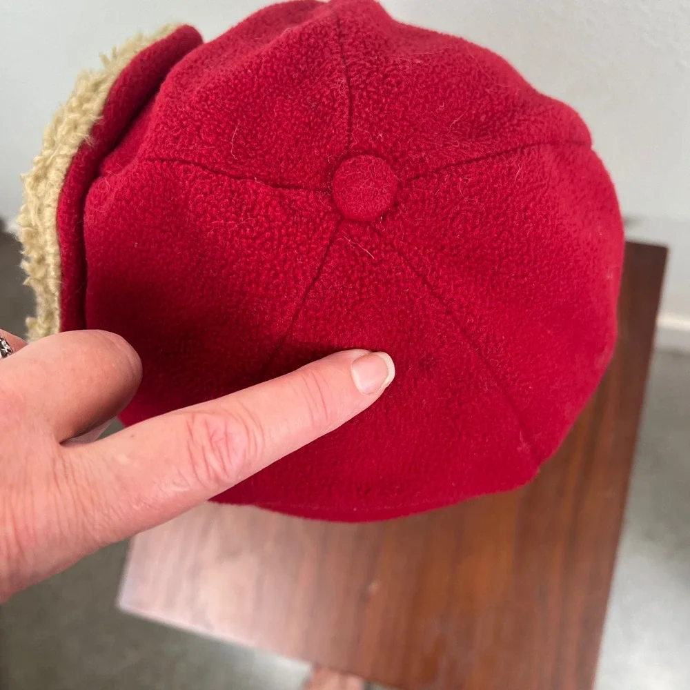 Gap Kids Russian Red Fleece Trapper Hat Faux Fur Ear Flaps S/M 296920-01